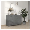 Image de Buffet HAMAR Gris foncé 113x40x80 cm Bois massif de pin
