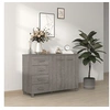 Image de Buffet HAMAR Gris clair 113x40x80 cm Bois massif de pin340447