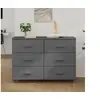 Image de Buffet HAMAR Gris foncé 113x40x80 cm Bois massif de pin