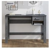 Image de Bureau HAMAR Gris foncé 110x40x75 cm Bois massif de pin