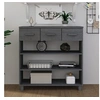 Image de Table console HAMAR Gris foncé 90x35x90 cm Bois massif de pin340466