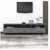 Image de Meuble TV HAMAR Gris foncé 158x40x40 cm Bois massif de pin340474
