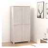 Image de Garde-Robe Armoire à Vêtements Organisateur de Vêtements Meuble de Rangement Chambre à Coucher Blanc 89x50x180 cm Bois Massif de Pin
