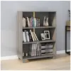 Image de Bibliothèque HAMAR Gris clair 85x35x112 cm Bois de pin massif340487