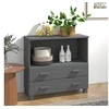 Image de Buffet HAMAR Gris foncé 85x35x80 cm Bois massif de pin