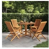 Image de Mobilier à Dîner d'Extérieur Pliable 5 pcs Ensemble de Salle à Manger de Patio Table et Chaises de Repas Jardin 3096571