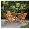 Image de Ensemble à Dîner d'Extérieur Pliable 5 pcs Mobilier de Salle à Manger de Patio Table et Chaises de Repas Jardin 3096574