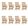 Image de Lot de 8 chaise en teck pliable exterieur marron