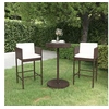 Image de Meubles de Bar de Jardin 3 pcs et Coussins Meubles d'Extérieur Table et Chaises de Patio Salon de Jardin Terrasse 3094771