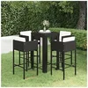 Image de 5-delige Tuinbarset met kussens poly rattan zwart3094781