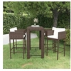 Image de Ensemble bar de jardin 5 pcs et Coussins Meubles d'Extérieur Table et Chaises de Patio Salon de Jardin Terrasse 3094783