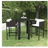 Image de Ensemble de Bar de Jardin 5 pcs et Coussins Meubles d'Extérieur Table et Chaises de Patio Salon de Jardin Terrasse 3094784