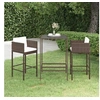 Image de Meubles de Bar de Jardin 3 pcs et Coussins Meubles d'Extérieur Table et Chaises de Patio Salon de Jardin Terrasse 3094786