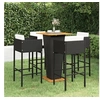 Image de 5-delige Tuinbarset met kussens poly rattan zwart3094800