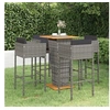 Image de 5-delige Tuinbarset met kussens poly rattan grijs3094801