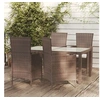 Image de 5-delige Tuinset met kussens poly rattan bruin3094819