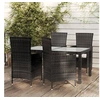 Image de Salon d'Extérieur 5 pcs avec Coussins Ensemble de Salle à Manger de Jardin Mobilier à Dîner de Patio Terrasse Résine 3094827