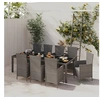 Image de 9-delige Tuinset met kussens poly rattan grijs3094885