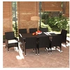 Image de Mobilier à Dîner de Jardin et Coussins 9 pcs Ensemble de Salle à Manger de Patio Table et Chaises d'Extérieur Balcon 3094978