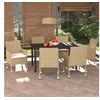Image de Mobilier à Dîner de Jardin et Coussins 7 pcs Ensemble de Salle à Manger de Patio Table et Chaises d'Extérieur Balcon 3094988