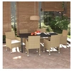 Image de Mobilier à Dîner de Jardin et Coussins 7 pcs Ensemble de Salle à Manger de Patio Table et Chaises d'Extérieur Balcon 3094989