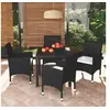 Image de Mobilier à Dîner de Jardin et Coussins 5 pcs Ensemble de Salle à Manger de Patio Table et Chaises d'Extérieur Balcon 3095010
