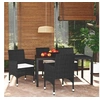 Image de Mobilier à Dîner de Jardin et Coussins 5 pcs Ensemble de Salle à Manger de Patio Table et Chaises d'Extérieur Balcon 3095011