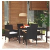 Image de Mobilier à Dîner de Jardin et Coussins 5 pcs Ensemble de Salle à Manger de Patio Table et Chaises d'Extérieur Balcon 3095017