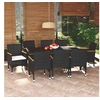 Image de Mobilier à Dîner de Jardin et Coussins 9 pcs Ensemble de Salle à Manger de Patio Table et Chaises d'Extérieur Balcon 3095020