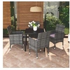 Image de Mobilier à Dîner de Jardin et Coussins 5 pcs Ensemble de Salle à Manger de Patio Table et Chaises d'Extérieur Balcon 3095022