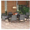 Image de Mobilier à Dîner de Jardin et Coussins 7 pcs Ensemble de Salle à Manger de Patio Table et Chaises d'Extérieur Balcon 3095025