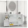 Image de Buffet, Armoire avec 4 Etagères, Meuble de Rangement, Organisateur de Salle de Séjour Salon Intérieur, Blanc Bois d'Ingénierie