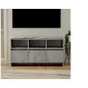 Image de Meuble TV, Armoire de Télévision avec 3 Tiroirs et 3 Compartiments, Meuble Télé avec Rangement Salle de Séjour, Gris Béton Bois d'Ingénierie