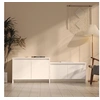 Image de Meuble TV, Armoire de Télévision avec 4 Portes, Meuble Télé avec Rangement Salon Salle de Séjour Intérieur, Blanc Bois d'Ingénierie