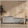 Image de Meuble TV, Armoire de Tï¿½lï¿½vision avec 4 Portes, Meuble Tï¿½lï¿½ avec Rangement Salon Salle de Sï¿½jour, Gris Bï¿½ton Bois d'Ingï¿½nierie