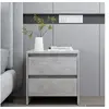 Image de Table de chevet gris béton 45x34,5x44,5 cm bois d'ingénierie809853