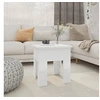 Image de Table Basse, Table d'Appoint Carrée, Bout de Canapé, Meuble Salon Salle de Séjour Maison Intérieur, Blanc Brillant Bois d'Ingénierie