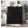 Image de Buffets 2 pcs Noir 31,5x34x75 cm Bois massif de pin813359