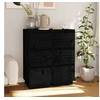 Image de Buffets 2 pcs Noir 32x34x75 cm Bois massif de pin813374