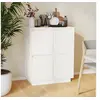 Image de Buffet Armoire de Rangement Organisateur de Maison Meuble de Rangement Armoire de Salon Intérieur Blanc 60x34x75 cm Bois Massif de Pin