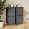 Image de Buffets 2 pcs Gris 31,5x34x75 cm Bois massif de pin813385