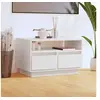 Image de Meuble TV Centre de Divertissement Armoire Basse Meuble Stéréo Salle de Séjour Salon Intérieur Blanc 60x35x37 cm Bois de Pin Massif