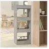 Image de Bibliothèque séparateur de pièce gris béton bois d ingénierie