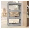 Image de Bibliothèque séparateur de pièce gris béton bois d ingénierie