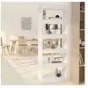 Image de Bibliothèque Séparateur de Pièce, Etagère à Livres avec Rangement, Meuble à Livres Salon Salle de Séjour, Blanc Bois d'Ingénierie