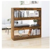 Image de Bibliothèque Séparateur de pièce chêne fumé 100x30x103 cm