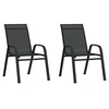 Image de Lot de 2 chaise H. 89 cm empilable non pliable exterieur en acier noir