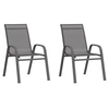 Image de Chaises empilables de jardin lot de 2 Gris Tissu textilène