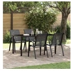 Image de Lot de 4 chaise en acier empilable non pliable exterieur H. 89 cm noir