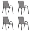 Image de Lot de 4 chaise en acier empilable non pliable H. 89 cm exterieur gris